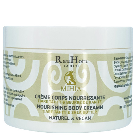 MIHIA Crème corps nourrissante Tiare Tahiti &amp; Beurre de Karité 220ml